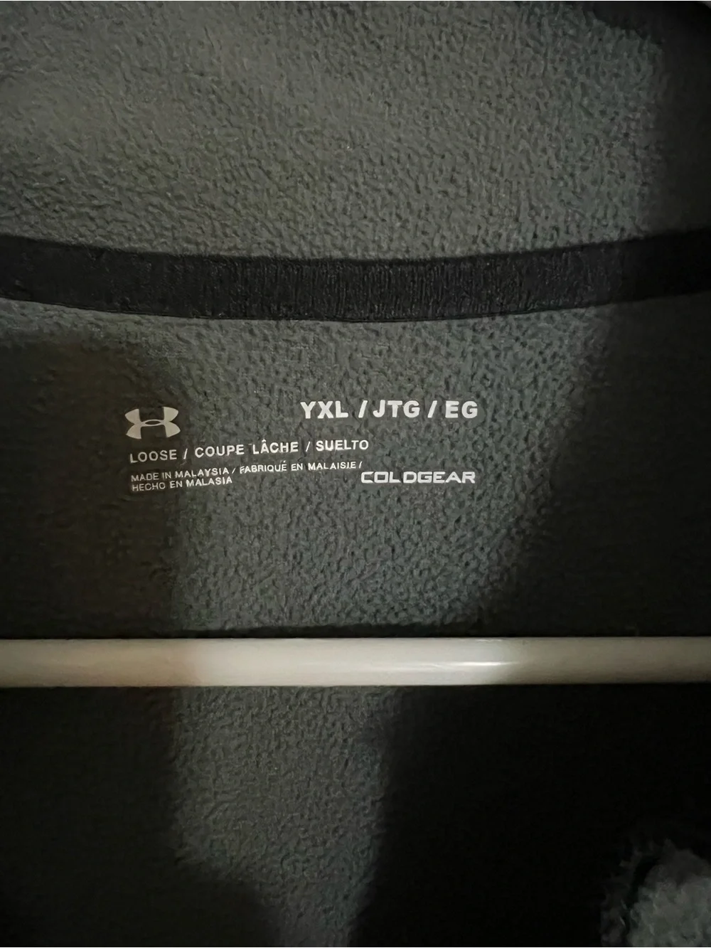 UNDER ARMOUR Classic Logo Athletic Front Pocket‎ Quarter Zip Grey Black Boys XL